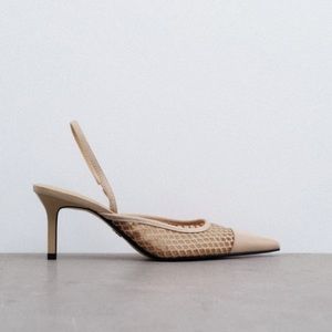 MESH SLINGBACK HEELS